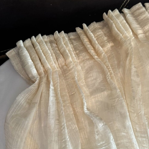 Luxury organza curtain ecru/champagne 220x700 cm like new with hooks