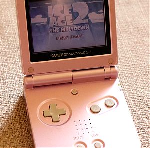 PINK Nintendo GAME BOY ADVANCE SP CONSOLE AGS-002 + ΠΑΧΝΊΔΙ ICE AGE 2