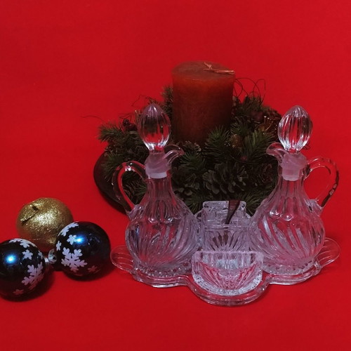 Spice set new 10 pieces, German vintage crystal
