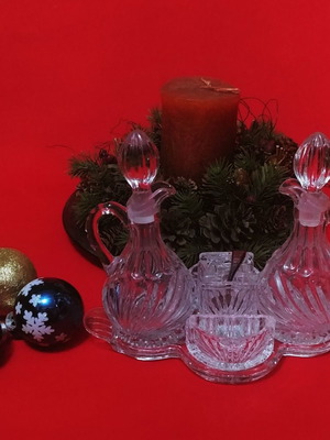 Spice set new 10 pieces, German vintage crystal