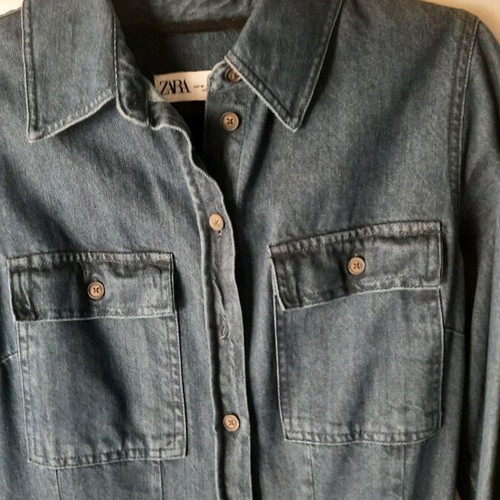 Zara denim dress like new, long-sleeve, blue