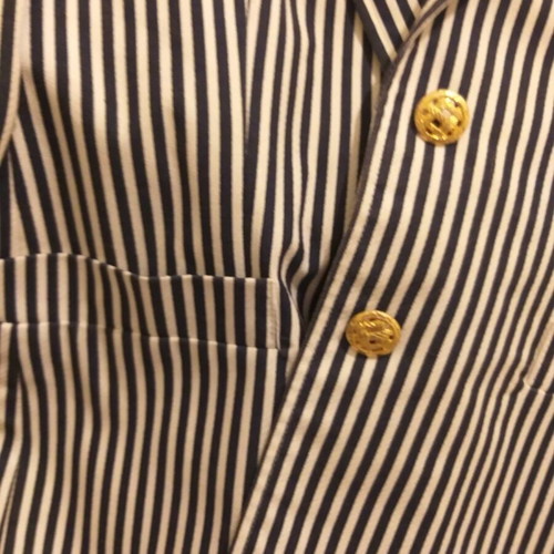 Women's striped blazer white with blue black stripe like new
