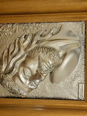 Silver Christ Icon 925, like new, Italian Chirico 60x16.5
