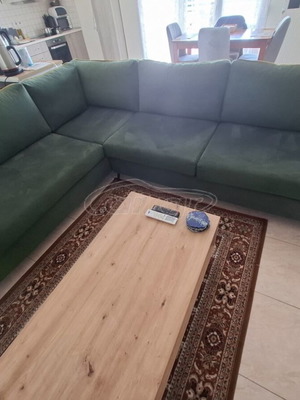 Corner sofa like new with luxury curtain, modern design, 290x235x94 cm