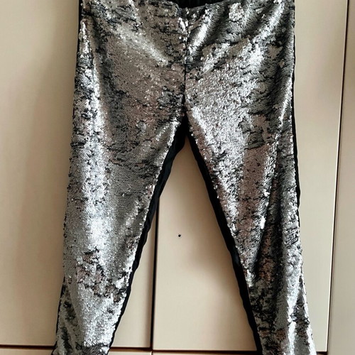 Conleys Black jogger pants Small with silver matte sequins like new