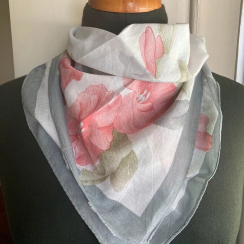 Cacharel Anais Anais Floral Bandana scarf used, multicolor cotton