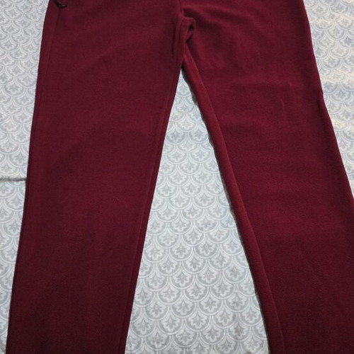 Red elastic pants with buttons and zipper new, size L