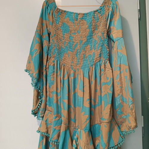 Acai silk boho summer dress, multicolor