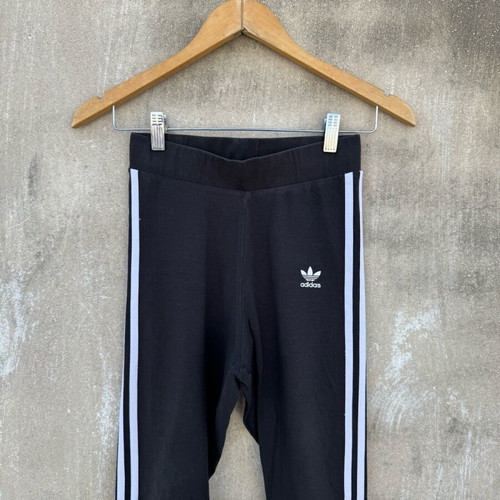 Adidas leggings used, size S, black with white stripes
