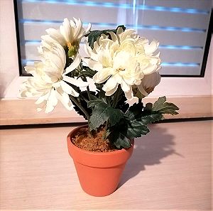 Γλάστρα με τεχνητά λουλούδια, 25 εκ. ύψος