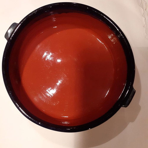 Ceramic giouvetsi from Sifnos like new, 25 cm diameter