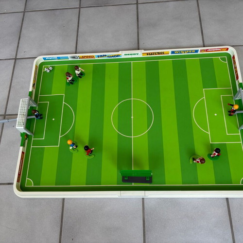 Playmobil football field toy used, authentic collectible