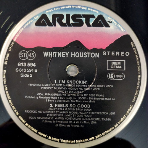 Whitney Houston I'm Your Baby Tonight 12'' Maxi Single used