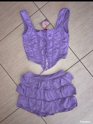 Marmalady two piece set new, purple skort and corset
