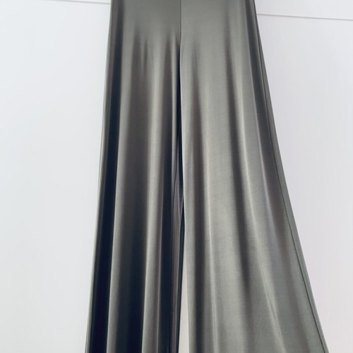 Stelios Koudounaris jersey wide-leg pants, olive color, size S