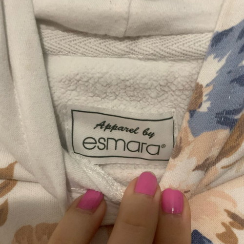 Esmara floral hoodie dress like new, white multicolor