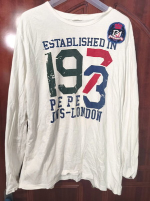 Pepe Jeans men's long sleeve shirt XXL regular fit like new, white