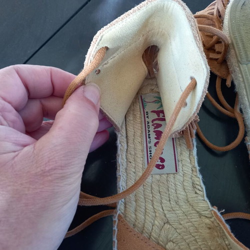 Flamenco leather lace-up espadrilles like new, size 36, beige-brown