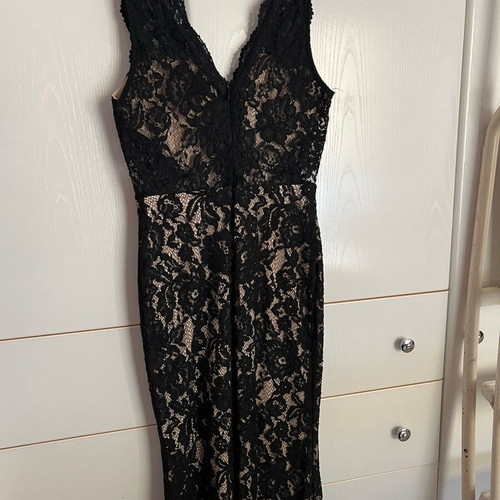 Benissimo formal dress with lace black and beige like new, size S