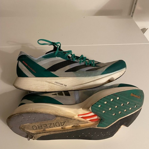 Adidas Running Takumi Sen 9 athletic shoes used, size 46, green