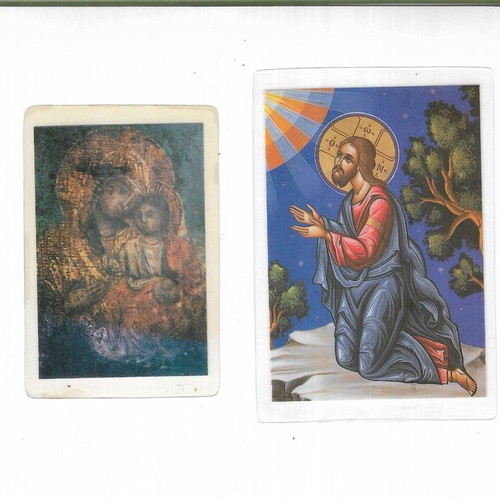 Pack of 8 old paper religious icons