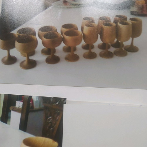 Wooden drinkware set 12 pieces new, decorative and functional