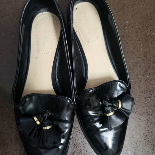 Zara moccasins size 39 used, black