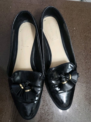 Zara moccasins size 39 used, black