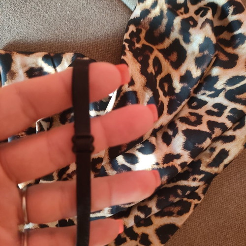 Leopard mini dress one size, like new, black and beige
