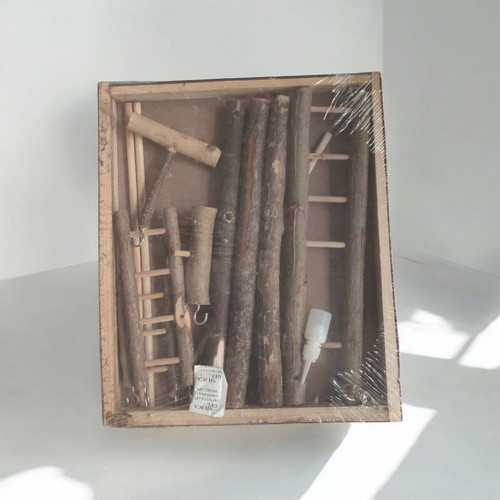 Wooden bird cage play park new