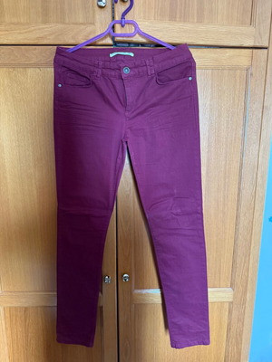 Bordeaux denim pants new elastic