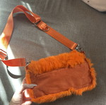 Boho orange fur bag