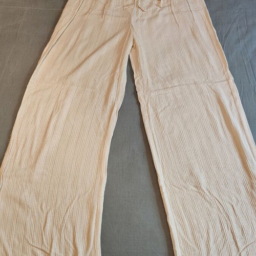 Pull & Bear Summer Wide-Leg Pants Beige Size M New