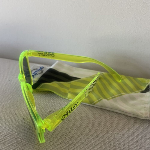 Oakley Frogskins sunglasses used, translucent acid neon green frame
