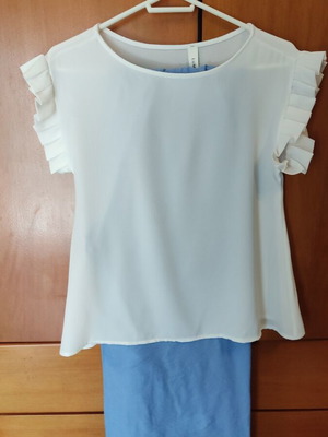 Lumina blouse and blue pants set like new