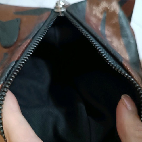 La vita handbag like new bronze-brown leather with chain