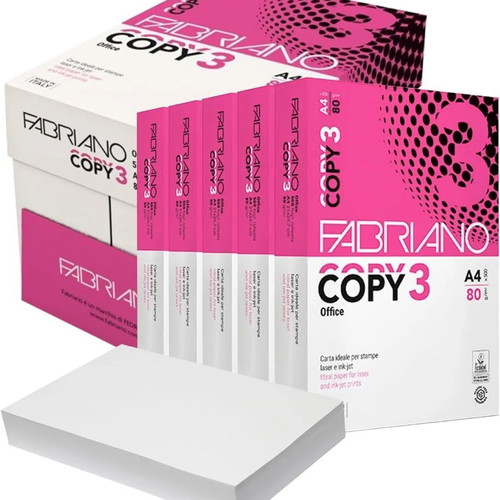 Fabriano Copy 3 A4 80gr white photocopy paper sealed, 5 boxes