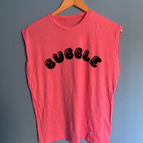 Bubble cotton T shirt medium used, pink sleeveless