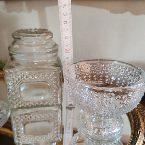 Vintage glass lot with Avon, Anchor Hocking, Grapponia bowl, Soliflore vase
