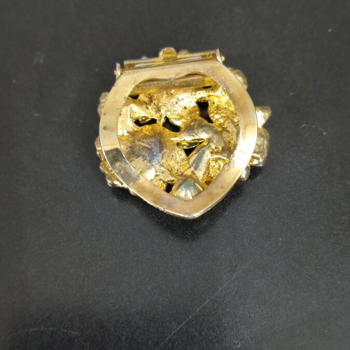 Vintage faux bijoux clip-on brooch used, multicolor