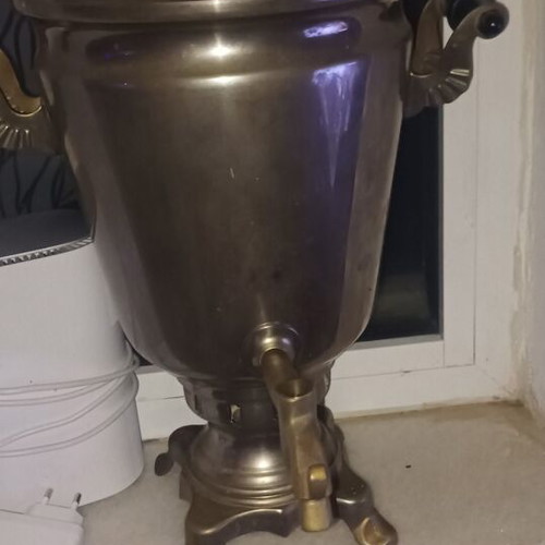 Samovar used, Russian antique with missing plastic handle