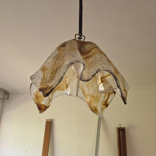 Vintage Amber Murano Glass Pendant Light like new