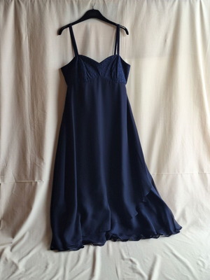 Navy Blue Evening Maxi Dress 3 Piece Set Medium, like new