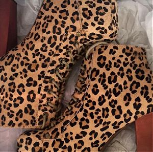 Jeffrey Campbell Lita cheetah Αξίας 195€ μποτάκια pony skin με ξύλινο τακούνι