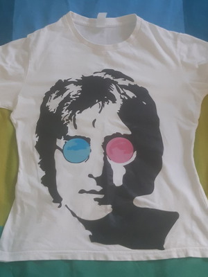 T-shirt με στάμπα John Lennon σαν καινούργιο, γυναικείο, άσπρο, μέγεθος M