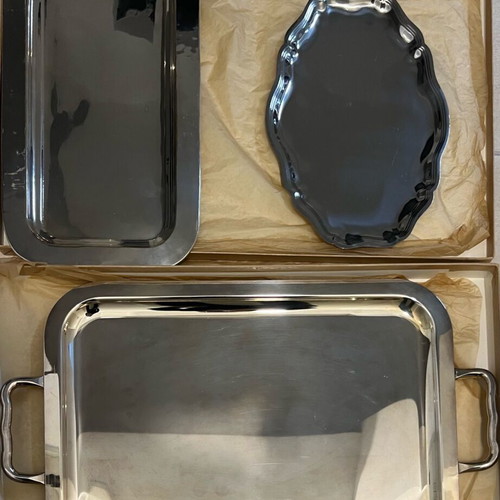 Silver-plated serving trays like new, set of 3 pieces