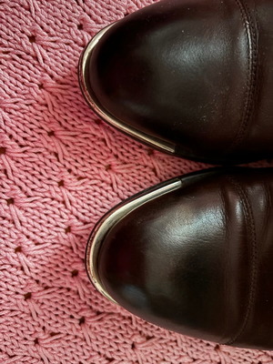 Bassiriana shoes with fur like new, size 38, brown ombre