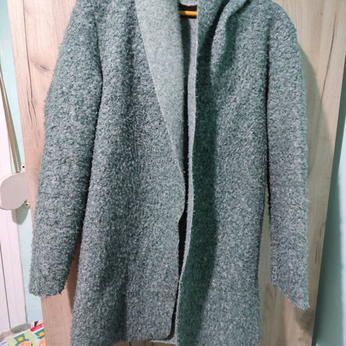 Bouclé coat used turquoise XXL