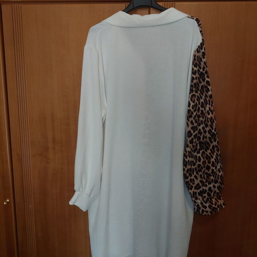 Flowy leopard print shirt dress, one size
