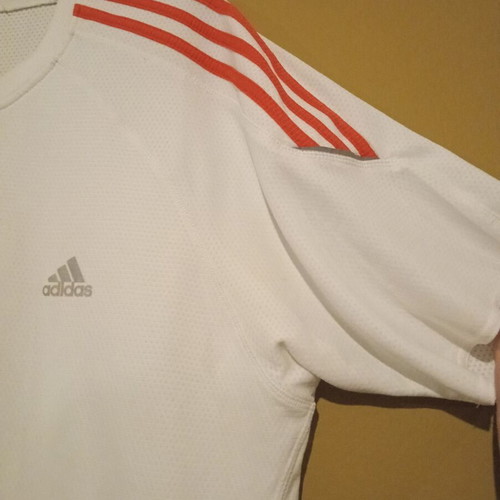 Adidas Clima Lite Athletic Tennis Jersey Shirt White Orange XL new